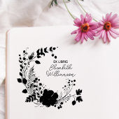 Rustieke Tropische Bloemen Modern Script Library B Zelfinktende Stempel