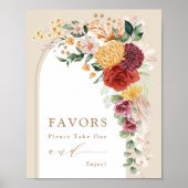 Rustieke Tropische Boheemse Trouwgunst Teken Poster (Voorkant)