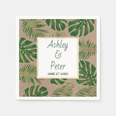 Rustieke tropische groene monstera palm bladeren b servet (Voorkant)