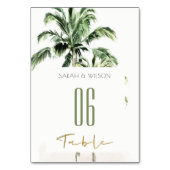 Rustieke Tropische Groene Strand Palmboom Bruiloft Kaart (Achterkant)