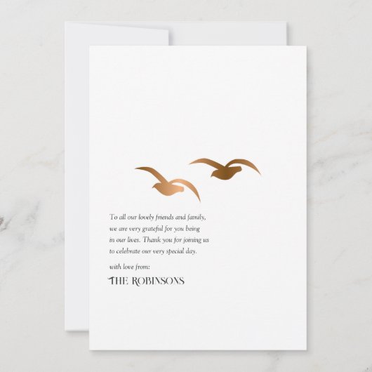 Rustieke Tropische Mystic Island Bruiloft Bedankkaart (Achterkant)