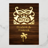 Rustieke Tropische Mystic Island Bruiloft Folie Uitnodiging (Voorkant)