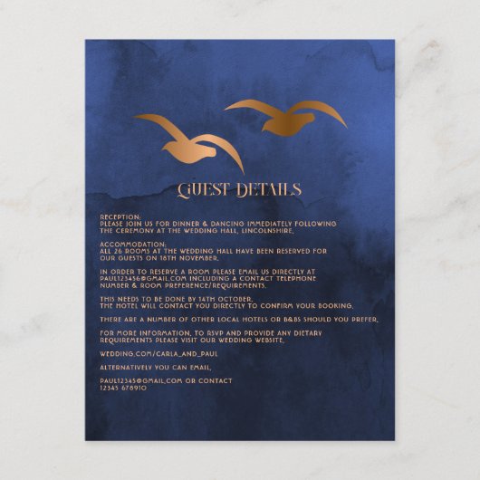 Rustieke Tropische Mystic Island Bruiloft Gast Det Informatiekaartje (Voorkant)