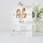 Rustieke Tropische Mystic Island Bruiloft RSVP Kaartje (Staand voorkant)