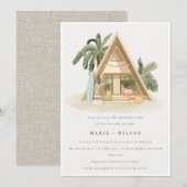 Rustieke Tropische Palm Beach Chalet Ochtend Na Kaart (Voorkant / Achterkant)