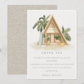 Rustieke Tropische Palm Beach Hut Bruids Shower Bedankkaart (Voorkant / Achterkant)