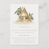 Rustieke Tropische Palm Beach Hut Huwelijksrecepti Informatiekaartje (Voorkant)