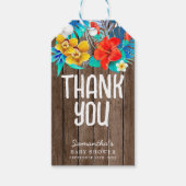 Rustieke tropische palmbladeren Aloha Baby shower  Cadeaulabel (Voorkant)