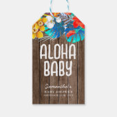 Rustieke tropische palmbladeren Aloha Baby shower Cadeaulabel (Voorkant)