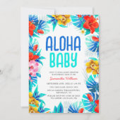 Rustieke tropische palmbladeren Aloha Baby shower Kaart (Voorkant)