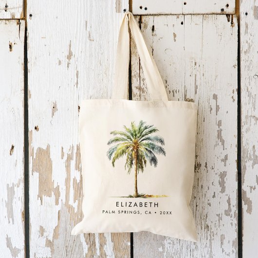 Rustieke tropische palmboom bachelorette Canvas ta Tote Bag