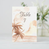 Rustieke Tropische Palmen Bruiloft Kaart (Staand voorkant)