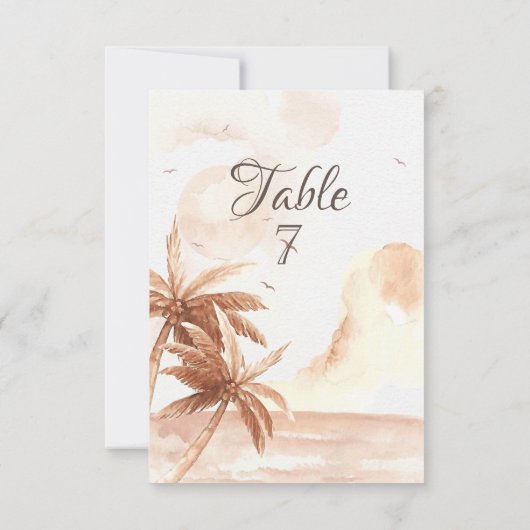Rustieke Tropische Palmen Bruiloft Kaart (Achterkant)