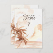 Rustieke Tropische Palmen Bruiloft Kaart (Voorkant / Achterkant)
