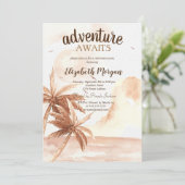 Rustieke tropische palmen kaart (Staand voorkant)