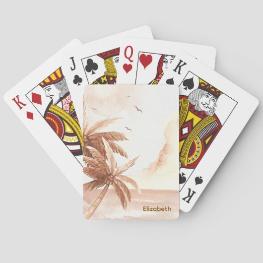 Rustieke Tropische Palmen Pokerkaarten (Achterkant)