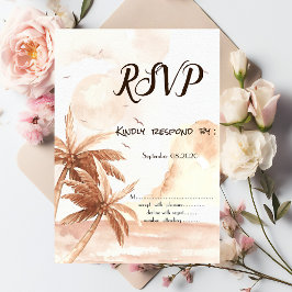 Rustieke Tropische Palmen RSVP Uitnodiging