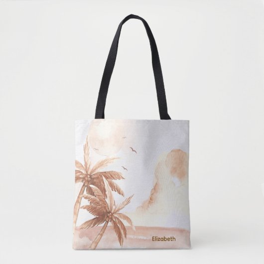 Rustieke Tropische Palmen Tote Bag (Voorkant)