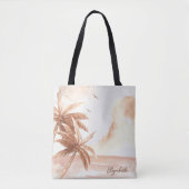 Rustieke tropische palmen tote bag (Voorkant)