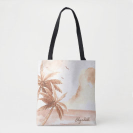 Rustieke tropische palmen tote bag