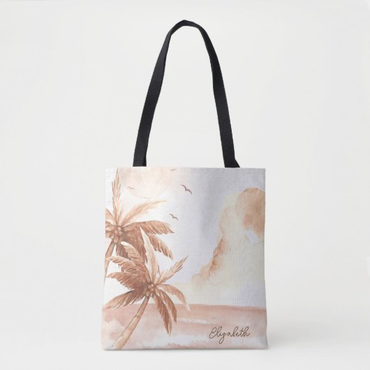 Rustieke tropische palmen tote bag (Voorkant)