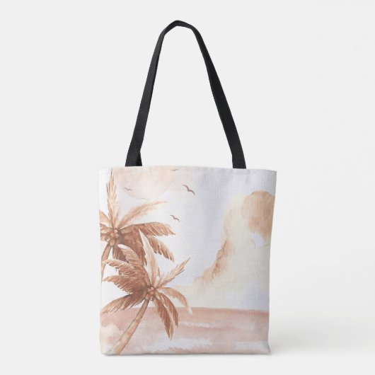 Rustieke tropische palmen tote bag (Achterkant)