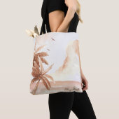 Rustieke tropische palmen tote bag (Dichtbij)