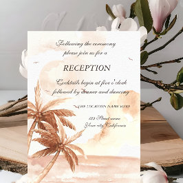 Rustieke Tropische Palmen Trouwreceptie Kaart