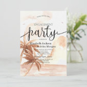 Rustieke Tropische Palmen Verlovingsfeest Kaart (Staand voorkant)