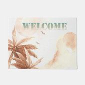 Rustieke tropische palmen welkom deurmat (Voorkant)