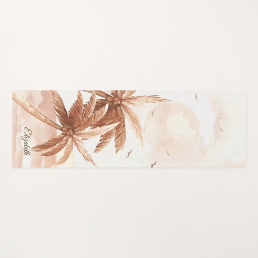 Rustieke tropische palmen yogamat (Voorkant (horizontaal))