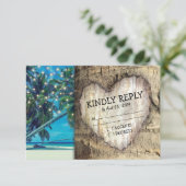 Rustieke Tropische Strand Bestemming Bruiloft RSVP (Staand voorkant)