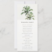 Rustieke Tropische Strand Palm Trees Wedding Progr Kaart (Achterkant)
