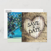 Rustieke tropische strandbestemming Save the Date Aankondigingskaart (Voorkant / Achterkant)