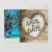 Rustieke tropische strandbestemming Save the Date Aankondigingskaart (Voorkant)
