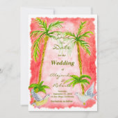 Rustieke Tropische Waterverf Wedding Save the Date Kaart (Voorkant)