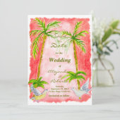 Rustieke Tropische Waterverf Wedding Save the Date Kaart (Staand voorkant)