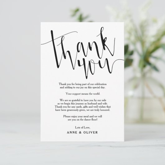 Rustieke Trouw Dankkaart Kaart (Staand voorkant)