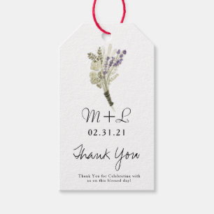 Rustieke Trouw Hand Waterverf Lavendel Eco Cadeaulabel