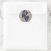 Rustieke Trouw | Kraft Monogram Enveloppe  Zegel (Tas)