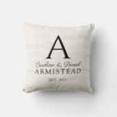 Rustieke Trouw Monogram Koppel Kussen (Voorkant)