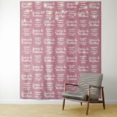 Rustieke trouw- pink achtergrond step en repeat wandkleed (In situ)