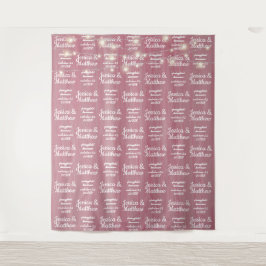 Rustieke trouw- pink achtergrond step en repeat wandkleed