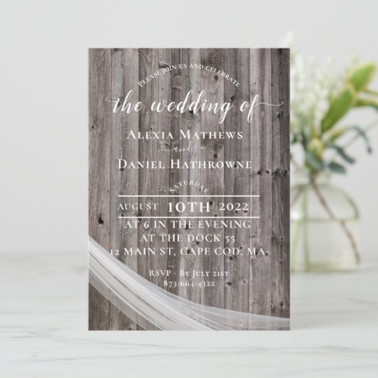 Rustieke Trouw Uitnodiging (Staand voorkant)