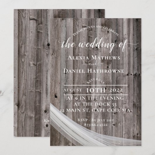 Rustieke Trouw Uitnodiging (Voorkant / Achterkant)