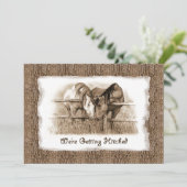 Rustieke trouw uitnodiging: Trouwen: Paarden Kaart (Staand voorkant)