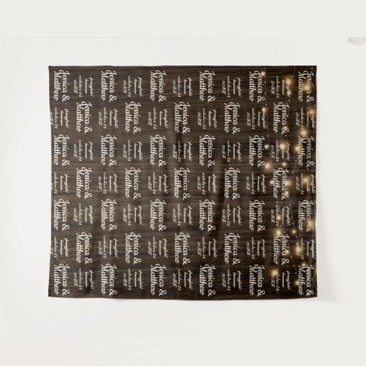 Rustieke trouwachtergrond Step en Repeat Banner Wandkleed (Voorkant (horizontaal))