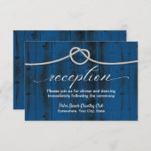 Rustieke 'Trouwbelofte' Nieuwe Marine Bruiloftsrec Kaart (Voorkant / Achterkant)