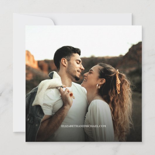 Rustieke trouwdag Bewaar de datum foto uitnodiging (Achterkant)