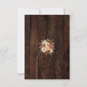 Rustieke Trouwdag Hout Bloem QR Code Reservering Kaart (Achterkant)